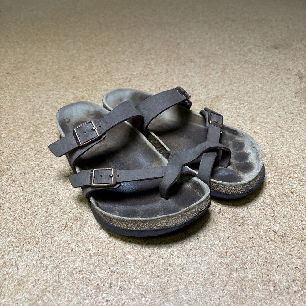 Birkenstock Mayari Birko Flor Mocca Leather Toe Ring Sandals Ladies 36 US 5.5